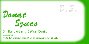 donat szucs business card