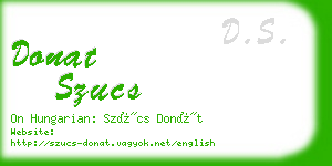 donat szucs business card